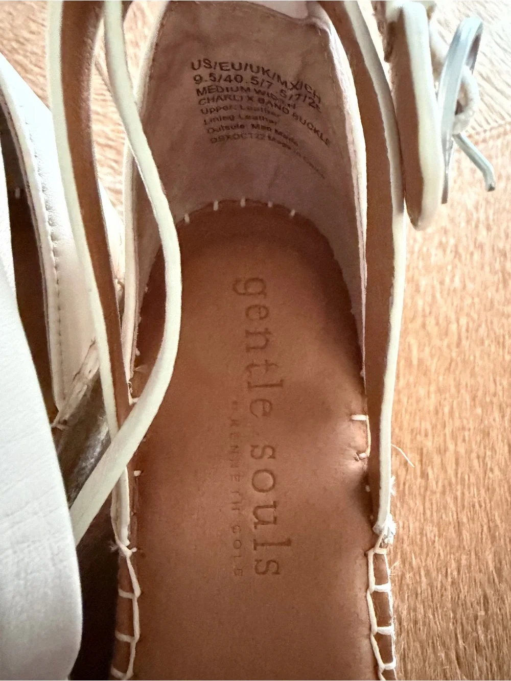 gentle souls White Leather Crisscross Espadrille Wedge Sandals
